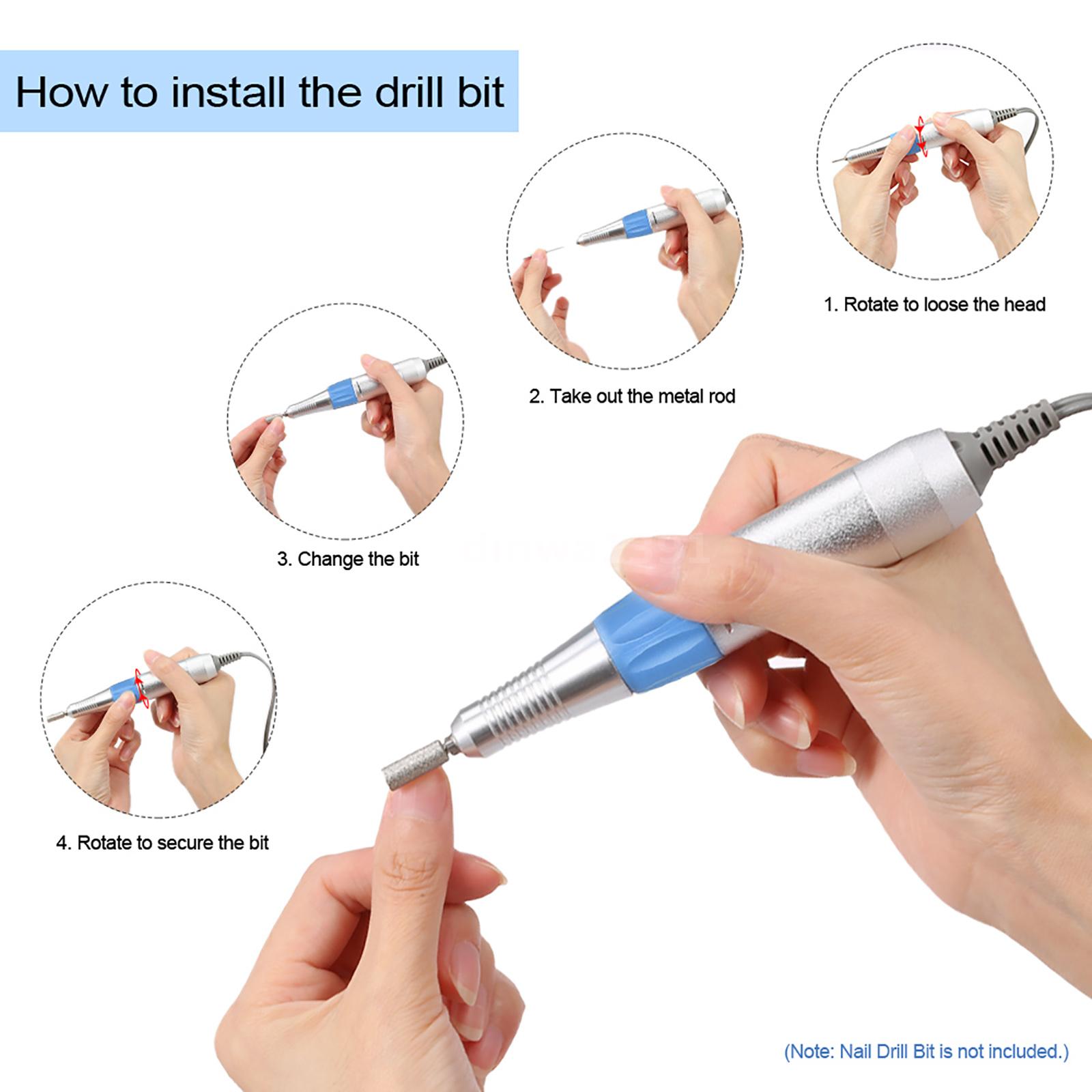 Pro Electric Nail Drill File Replace Handpiece Pen Manicure Pedicure Bit US N2N4 | eBay How To Fix Nail Drill Handpiece